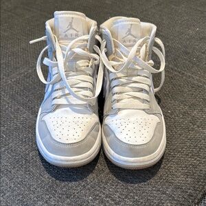 Jordan Kids White and Gray High-Top Sneakers